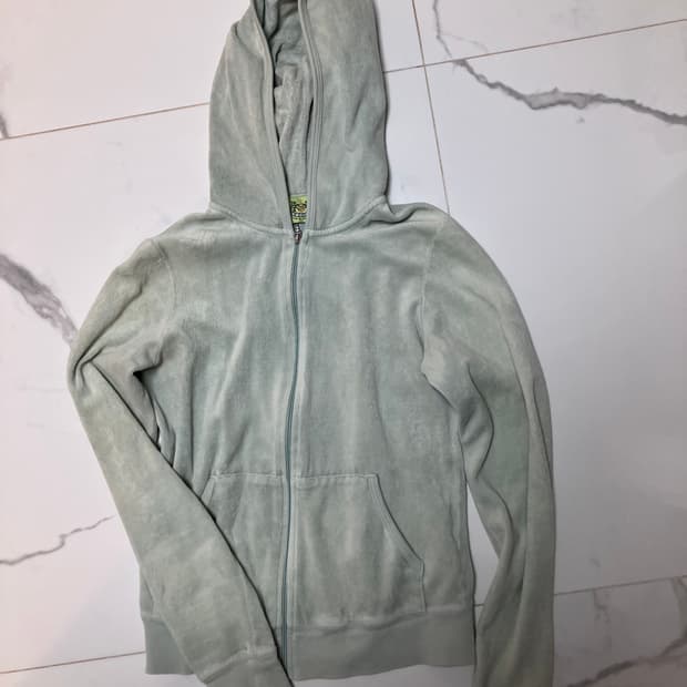 Y2K Juicy Couture 벨루어 후드 집업 L
