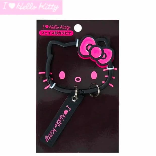 산리오 SANRIO 헬로키티 페이스형 카라비너 블랙
