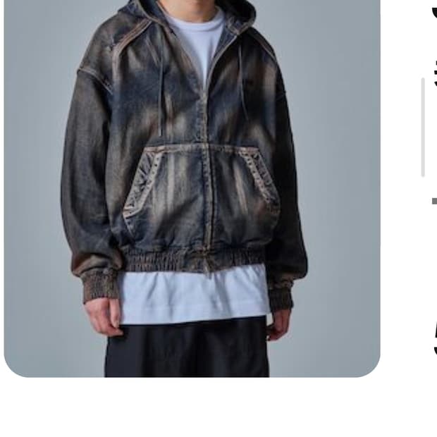 준지 컬렉션 데님 후드 집업 M