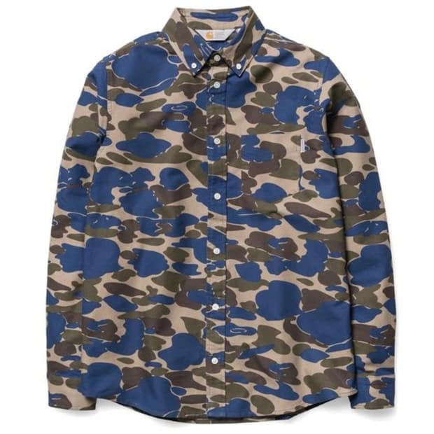 칼하트WIP 블루 카모 셔츠
