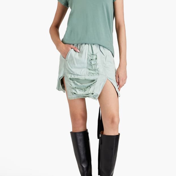 릭오웬스 디스트로이드 데님 스커트