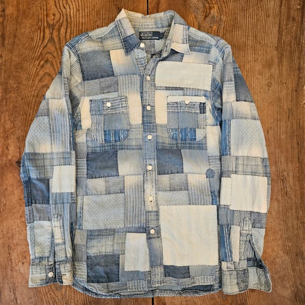 폴로 랄프로렌 인디고 코튼 패치워크 셔츠 