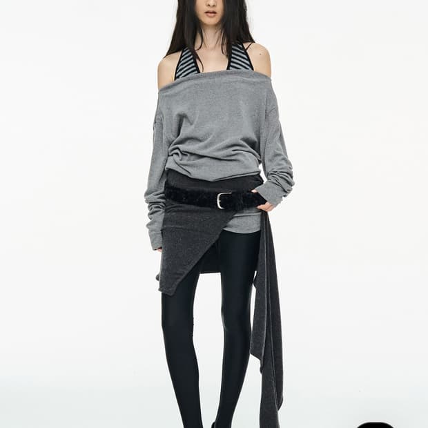 Incision Tapered Top / Gray