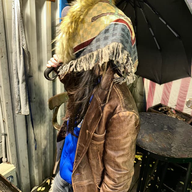 빈티지 퍼 프린지 블랭킷 스카프 모자