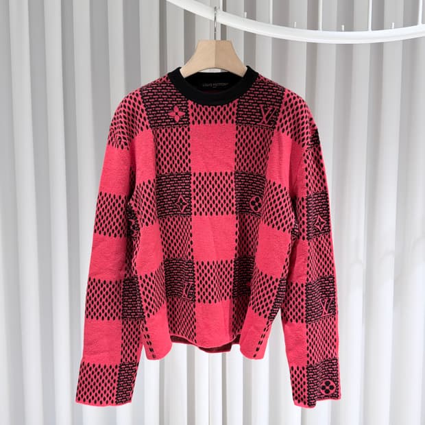 (A+/M) / 루이비통 모노그램 퍼렐 다미에 레드 크루넥 니트