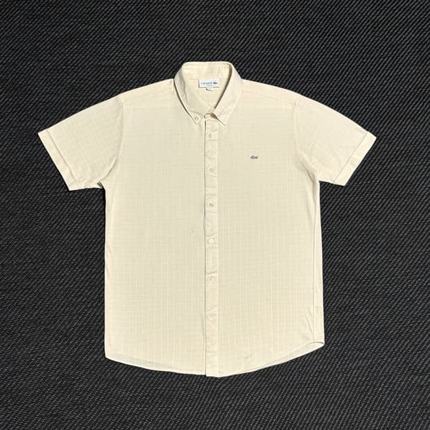 [M] Lacoste 라코스테 신형 옐로우 슬림핏 체크셔츠