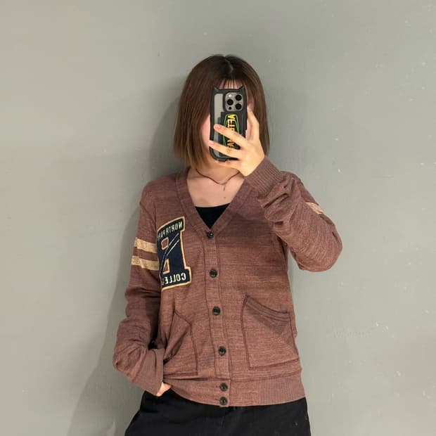 stitch detail line point cardigan