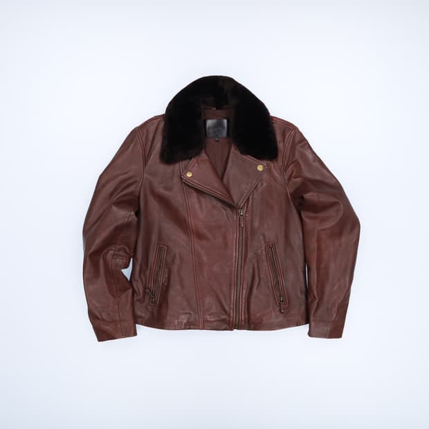 XL 마시모두띠 퍼 양가죽 라이더 자켓 브라운 4218