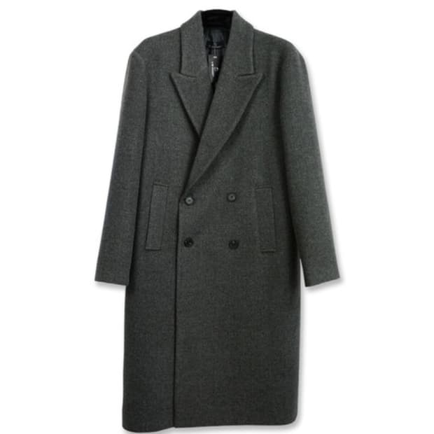 아날로그샵 그레이 더블 롱코트