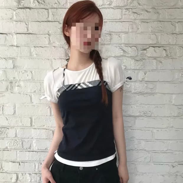 버버리 반팔 슬리브리스 코디 세트 체크 