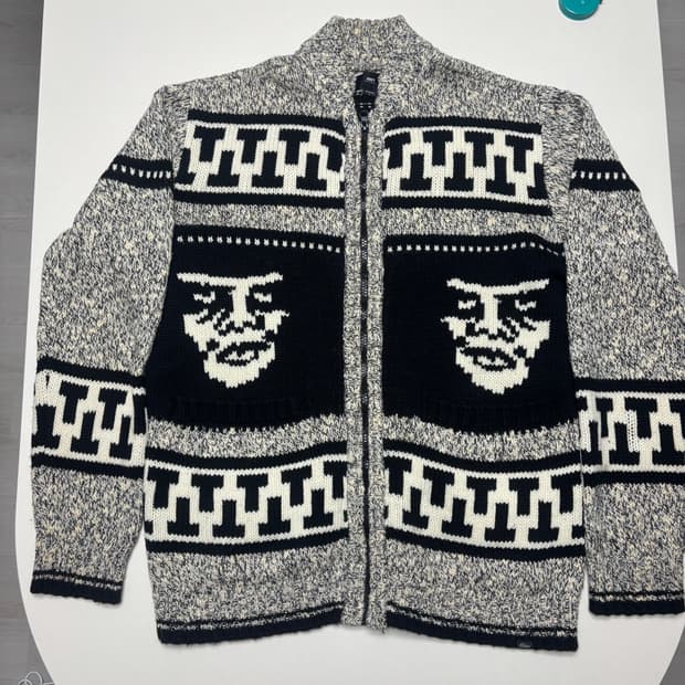 Obey Icon Face Cardigan Sweater