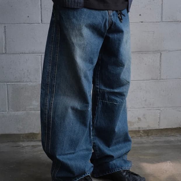 다이브인 와이드 커브드 데님 팬츠 0