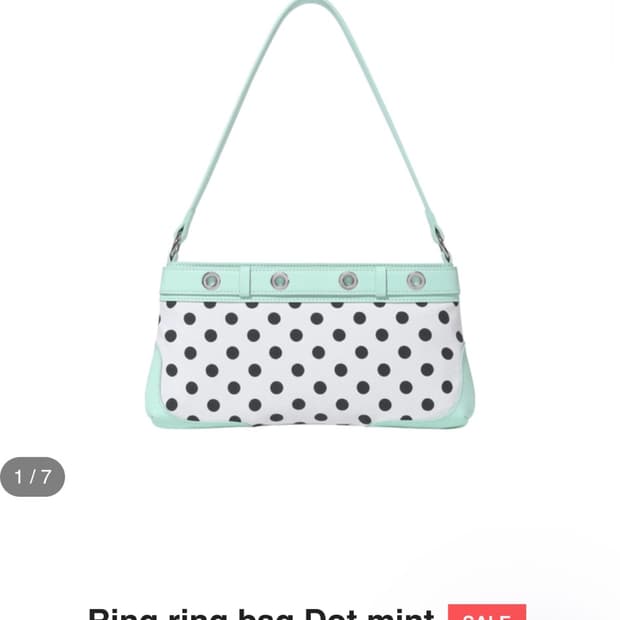 포어필 Ring ring bag Dot mint 