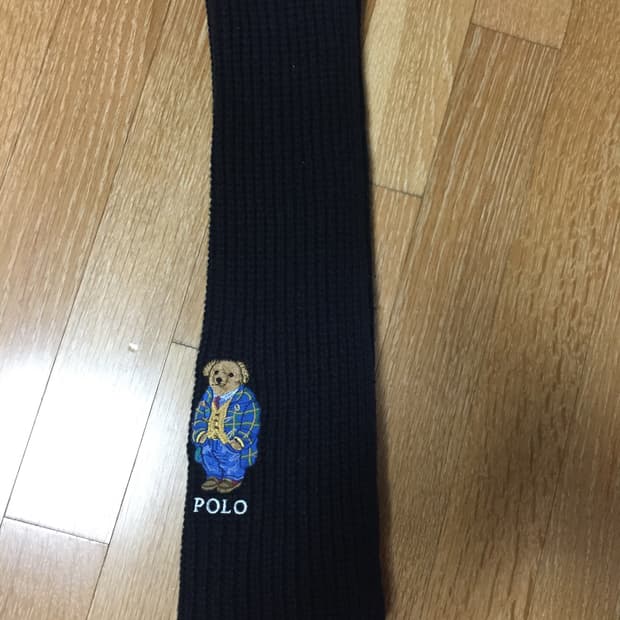 폴로 랄프로렌 곰돌이 자수 머플러