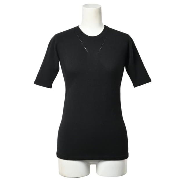 샤넬 02A 코코마크 캐시미어 반소매 니트 42