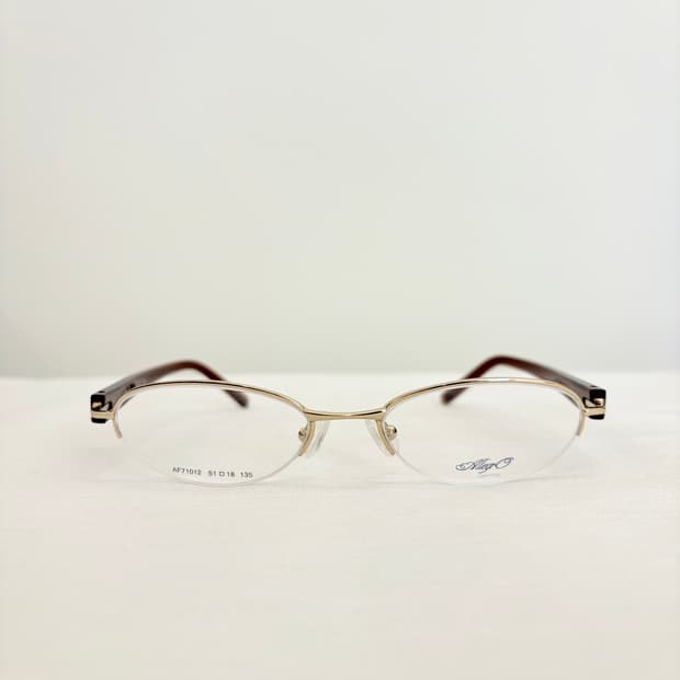 ALLEGRO 골드 오벌 메탈 반무테