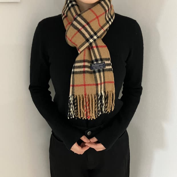 [정품] 버버리 베이지 노바체크 캐시미어 머플러 (burberry)