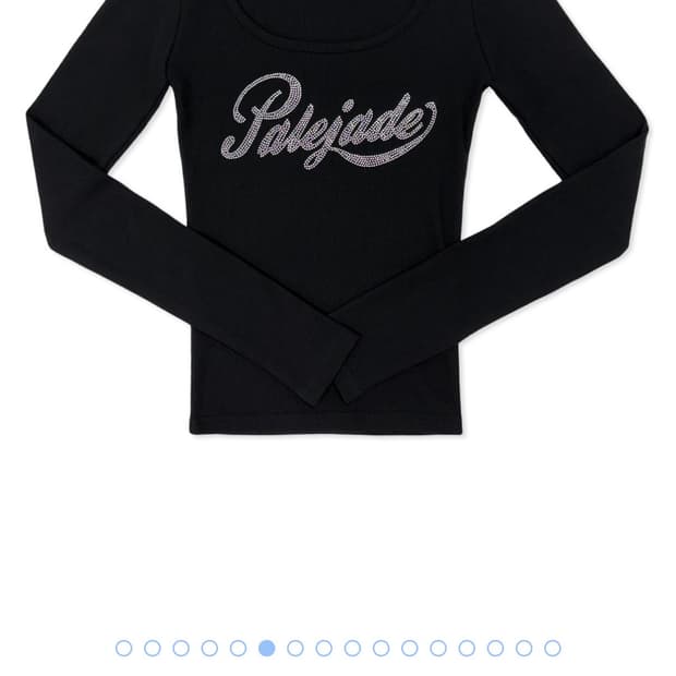 페일제이드 큐빅 로고 레터링 긴팔 티셔츠(블랙)