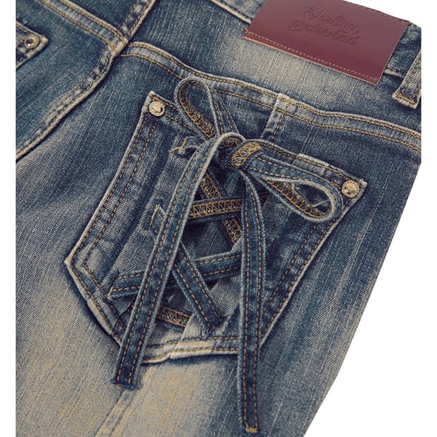 달링유어배드 로즈 부츠컷 데님 빈티지 블루