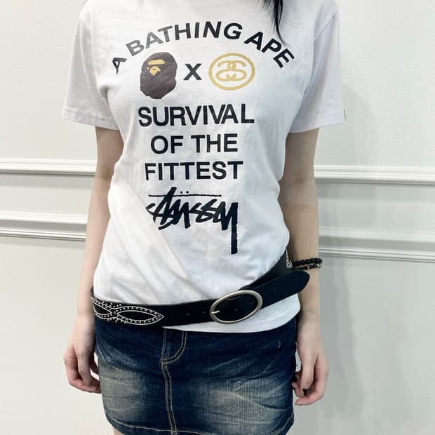 Bape&Stussy Logo Print Tee