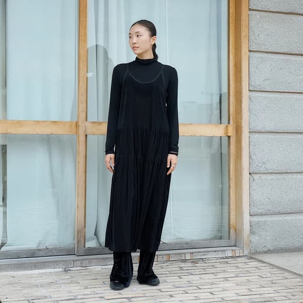 [새상품]코르뷔 원피스 ribbon-binding tiered dress