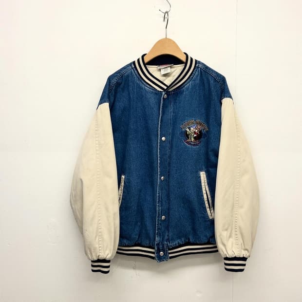 90s 디즈니 일곱난장이 데님 바시티자켓