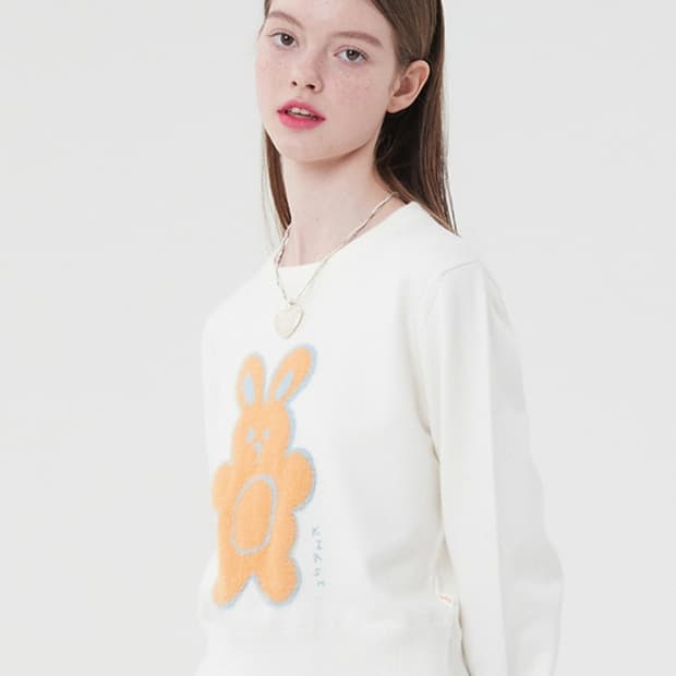 키르시 위티 버니 플랫 아이보리 니트(WITTY BUNNY)