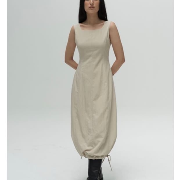 아모멘토 볼륨 드레스 베이지 amomento volume dress