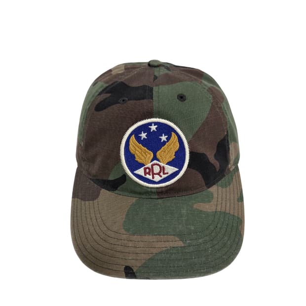 RRL 윙 로고 가먼트 다이드 볼캡 카모플라주