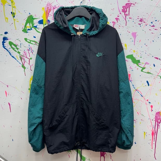 90s 나이키 JUST DO IT 빅로고 후드 나일론 바람막이 L