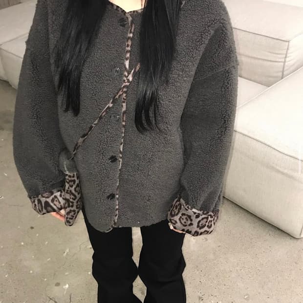 키레브 코지 레오파드 플리스 자켓