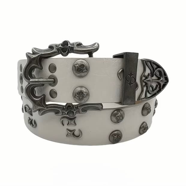 스터드 화이트 벨트