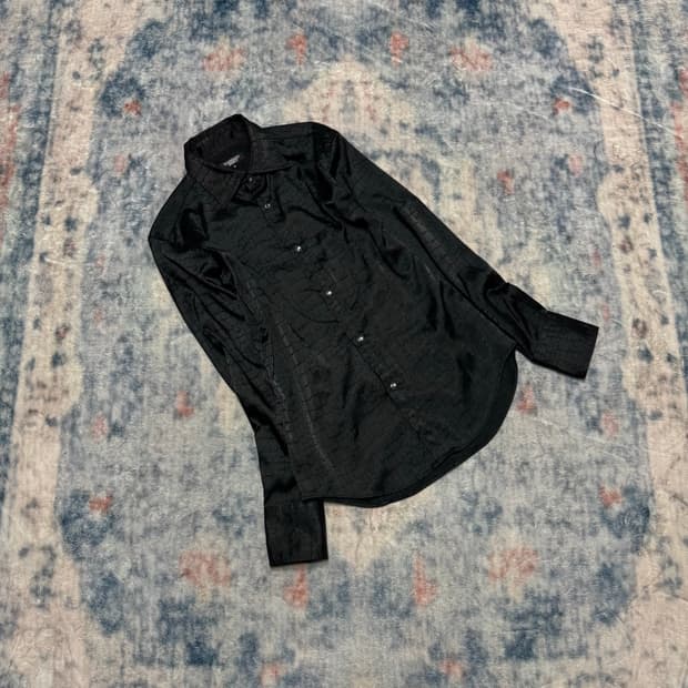 Tornado mart black satin croco western s