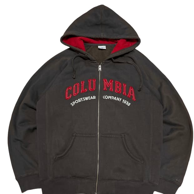 컬럼비아 기모 브라운 후드집업