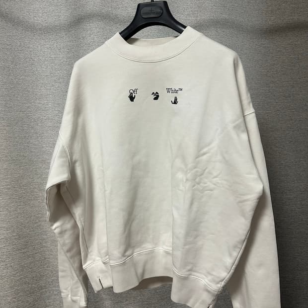 오프화이트 로고 맨투맨 화이트 (S)