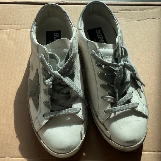 골든구스 화이트 실버탭 W35