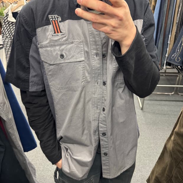 L)할리데이비슨 빈티지 NO.1 자수 반팔셔츠