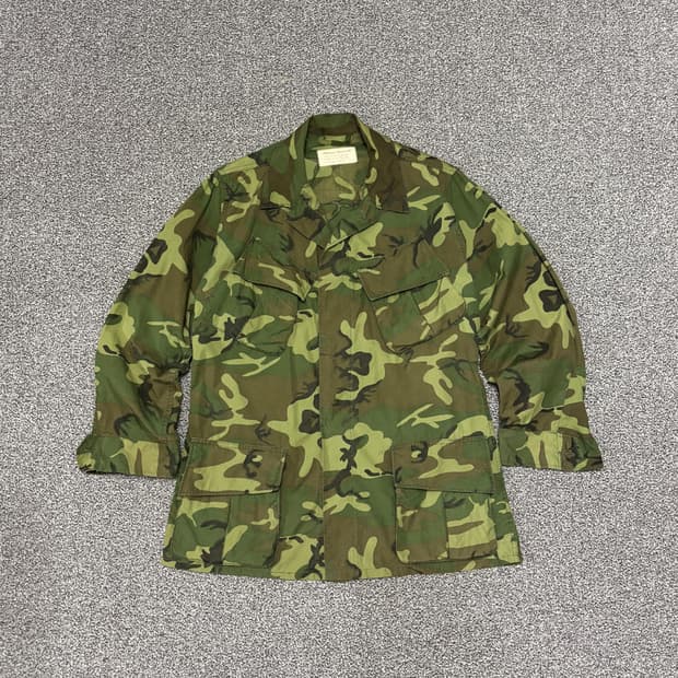 60s 오리지널 미군 ERDL 퍼티그 자켓 논-립스탑 M-R