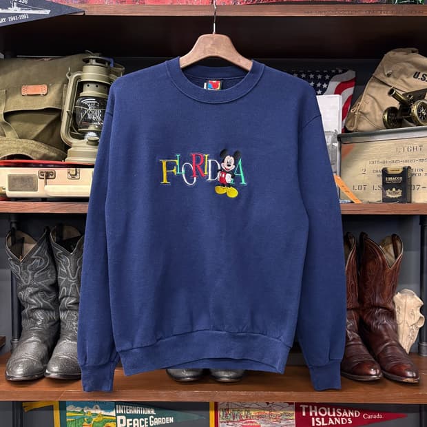 90s 디즈니 월드 플로리다 얼티밋 미키마우스 프린팅 스웻셔츠 N372