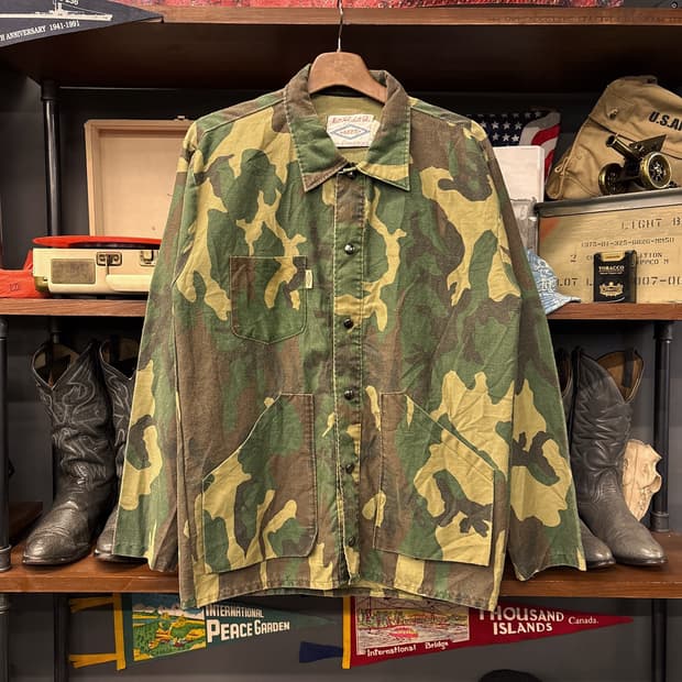 80s Neet.Inc 우드랜드 카모 아웃도어 헌팅자켓 N1138