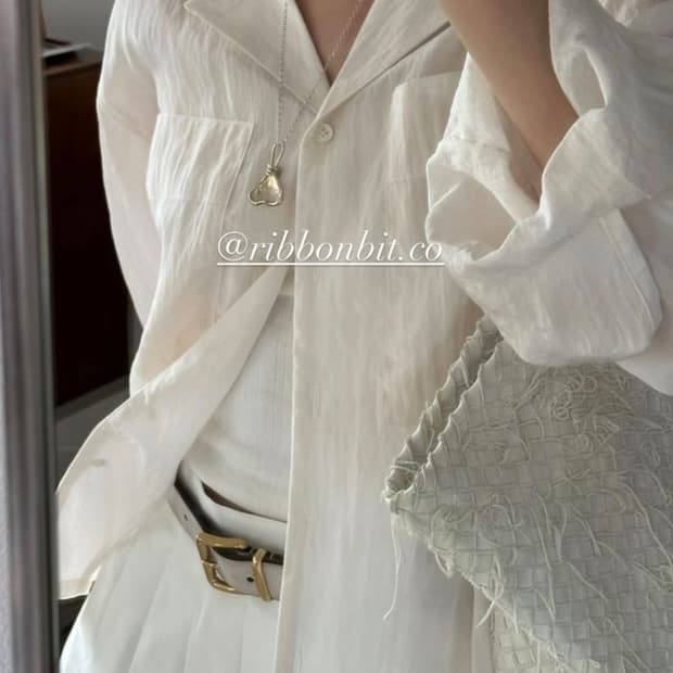 Ribbonbit Maze Pocket Blouse - Ivory 리본빛
