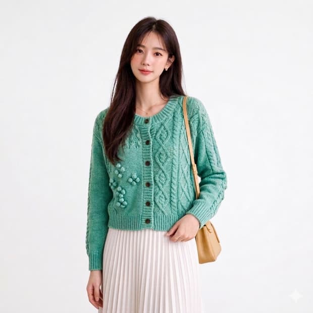 가격인하 | JJ지고트 민트 울혼방 니트 가디건 FREE 상태A 봄가디건