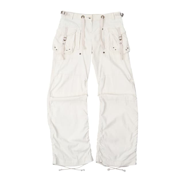 VTG Y2K 화이트 코듀로이 포켓 카고 팬츠