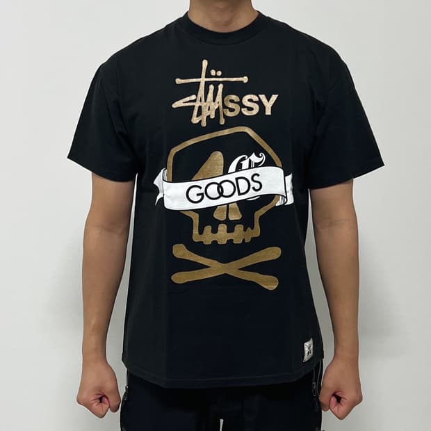 스투시 x GOODS 시애틀 챕터 4주년 스컬 티셔츠 블랙