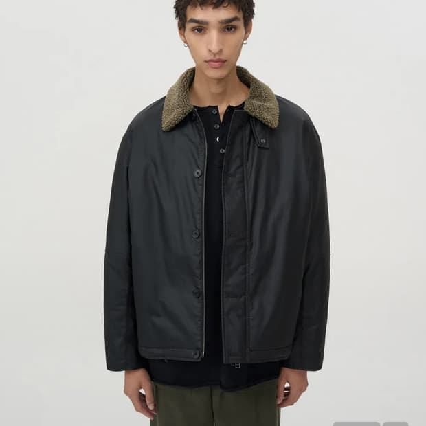 인사일런스 왁스드 코튼 시어링 덱자켓 L