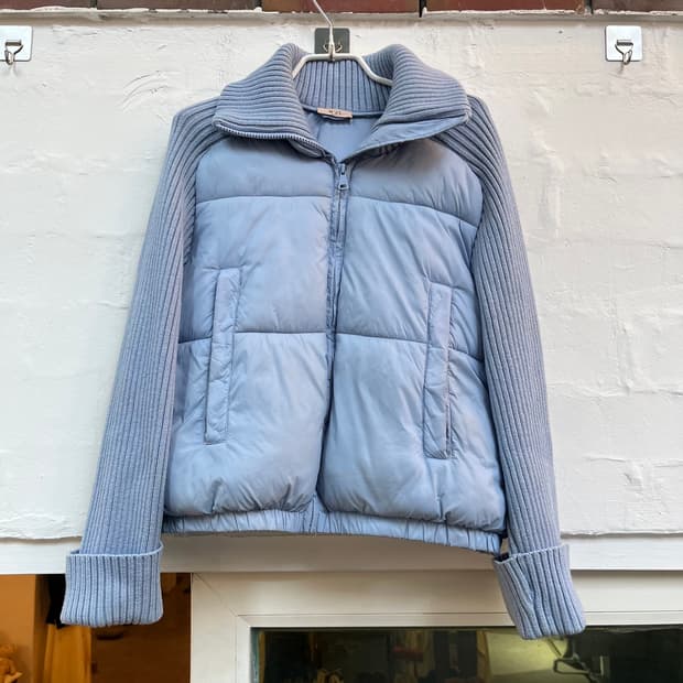 N21 키즈 블루 니트 패널 푸퍼 재킷 12