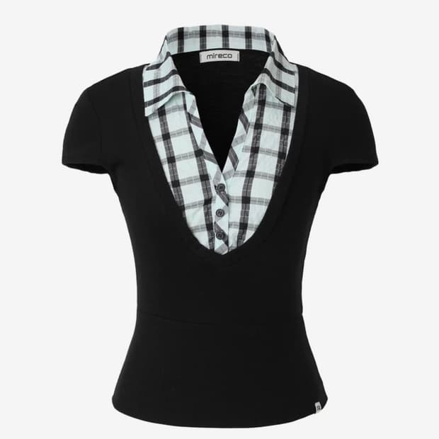 미레코 레이어드 카라티 민트 LAYERED T MINT BLACK