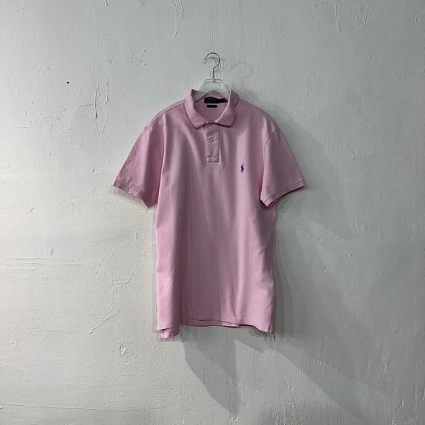 폴로랄프로렌 핑크 반팔카라티 L