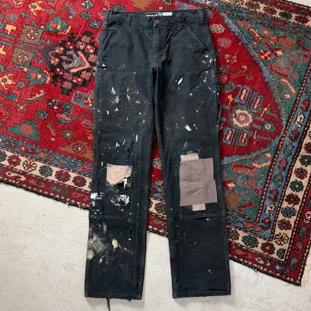 OG 칼하트 더블니 블랙 칼하트 썩블니 카펜터