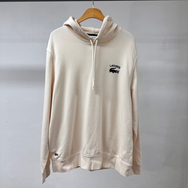 LACOSTE 아이보리 후드 티셔츠 클래식핏 XL 남여공용 J36